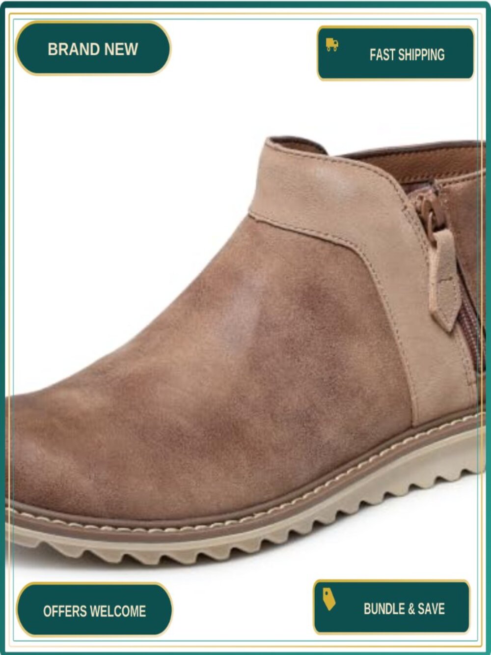 Skechers Arch Fit Mojave Chelsea Ankle Boot Faux Leather Side Zip